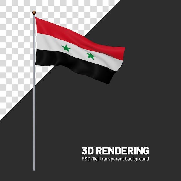 PSD flag of syria 3d rendering