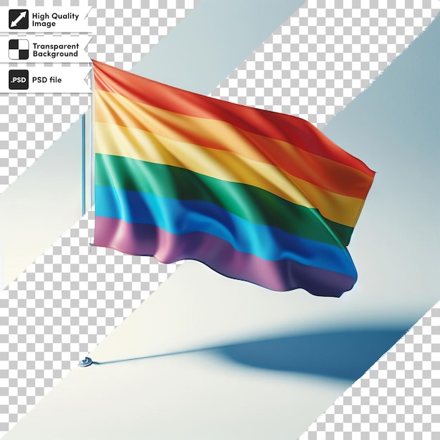 PSD a flag that is on a paper with a picture of a rainbow flag