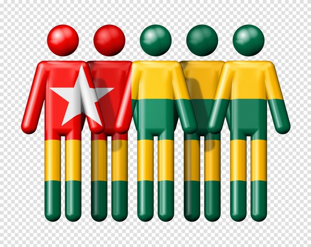 PSD flag of togo on stick figure