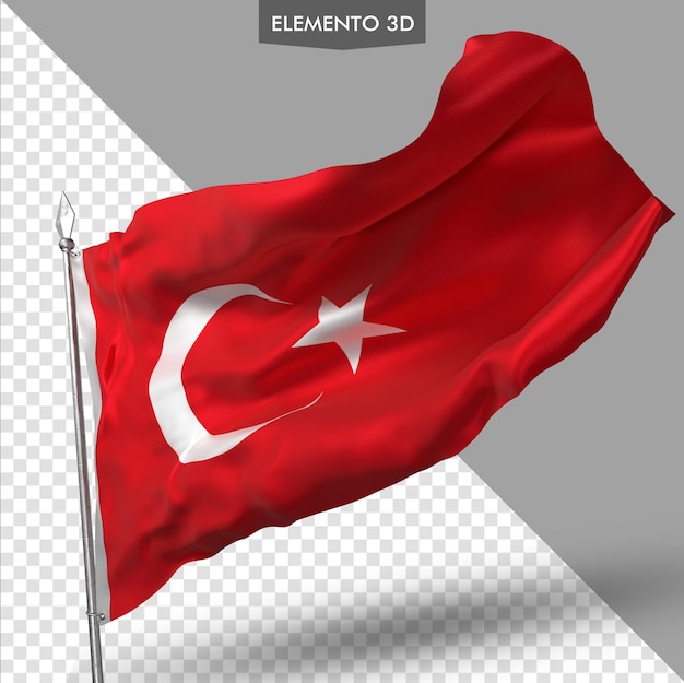 PSD flag of turkey premium 3d render