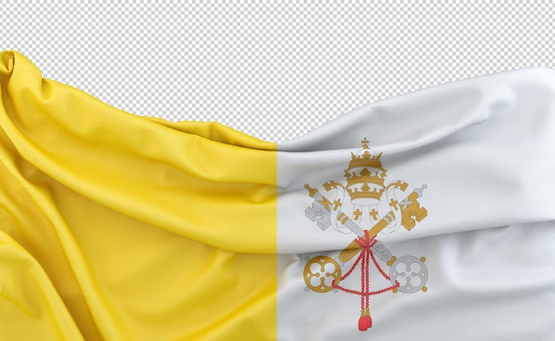 PSD flag of vatican isolated on white background with copy space above. 3d rendering
