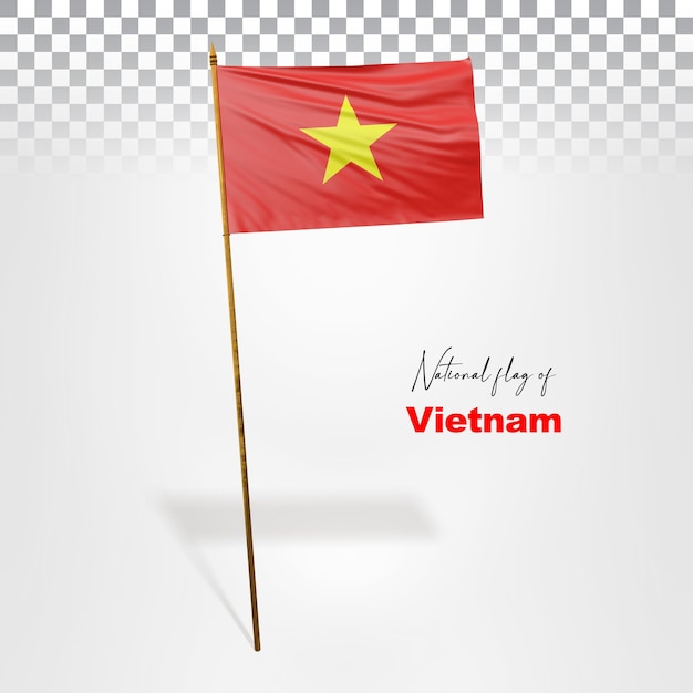 Bandiera del vietnam rendering 3d psd premium