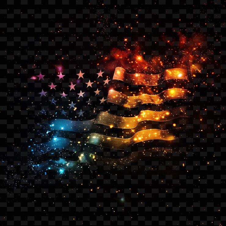 PSD a flag with stars and stripes in the middle of it