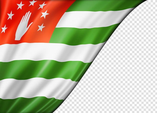 PSD flaga abchazji wyizolowana na białym horyzontalnym banerze panoramicznym