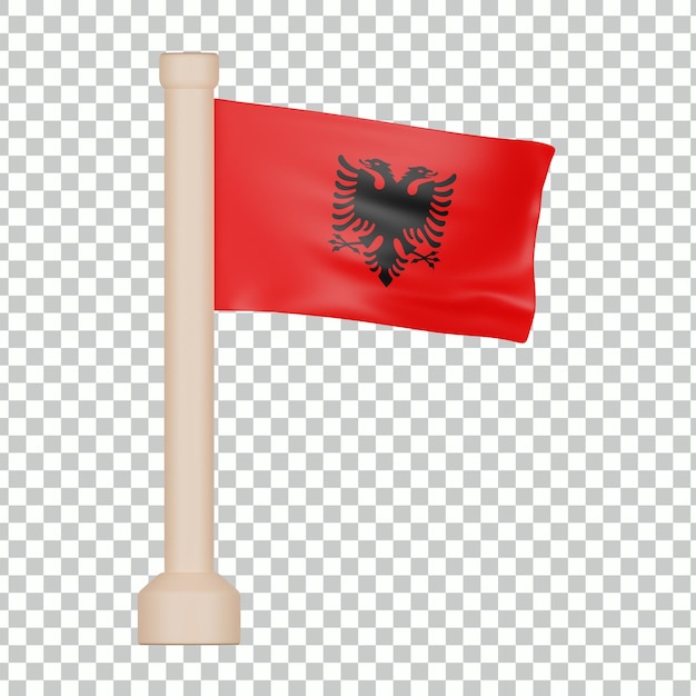 Flaga Albanii Ikona 3d