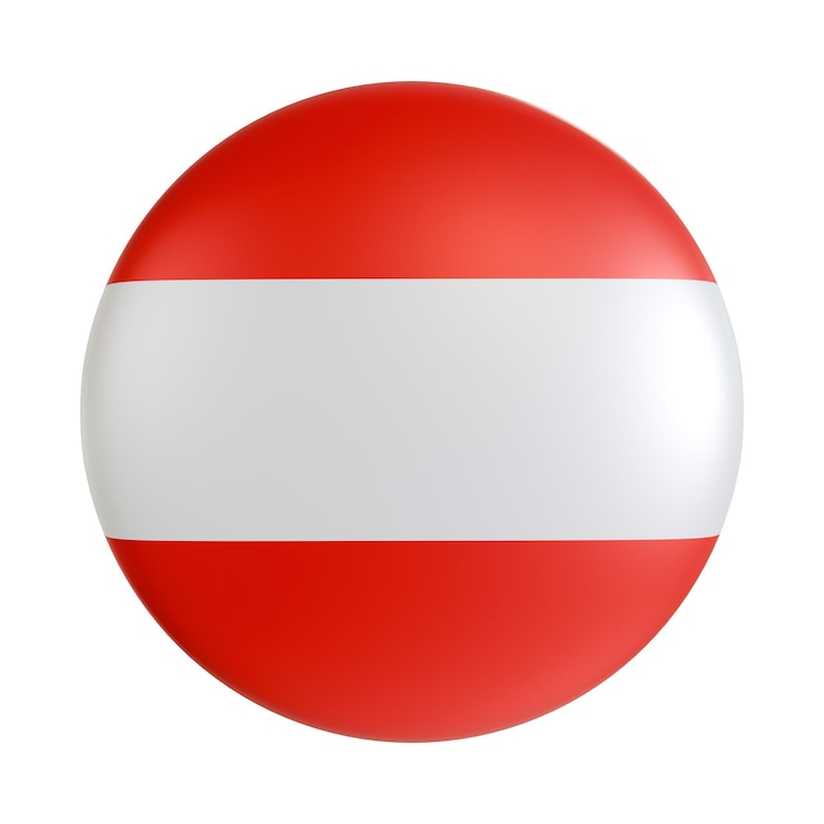 PSD flaga austrii 3d koło ikona