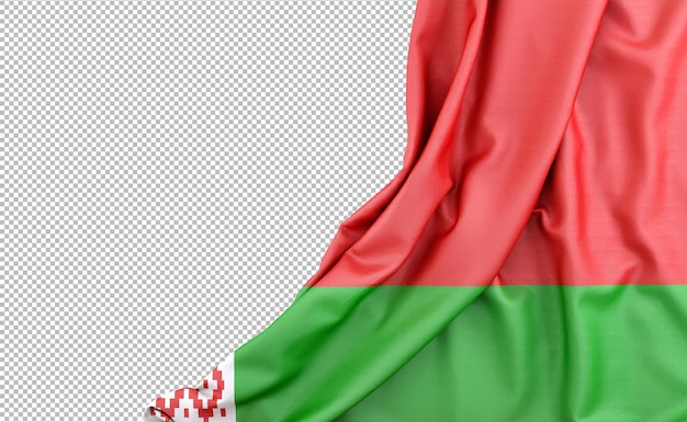 PSD flaga białorusi z pustą przestrzenią po lewej stronie izolowany rendering 3d