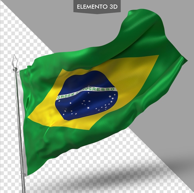 PSD flaga brazylii premium renderowania 3d