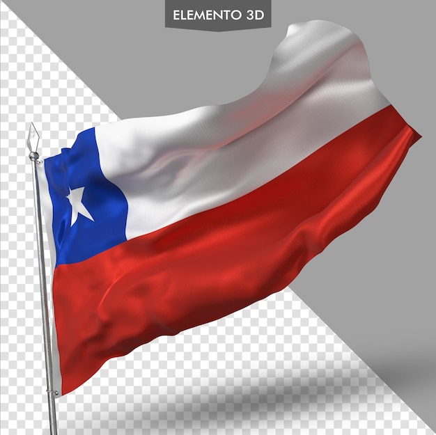 PSD flaga chile premium renderowania 3d