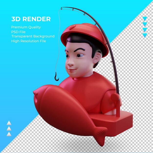 Flaga Chin 3d Renderująca Prawy Widok