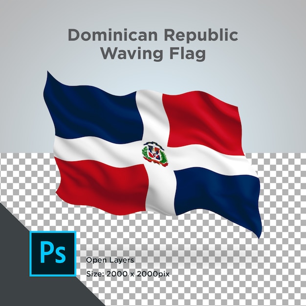 Flaga Dominikany Fala przezroczysty PSD