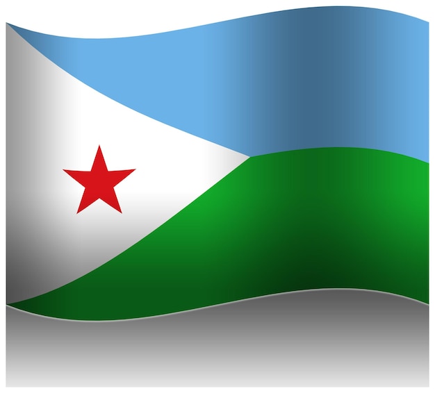 Flaga Dżibuti 3d