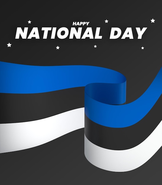 Flaga Estonii Element Projektowania Narodowego Dnia Niepodległości Baner Wstążka Psd
