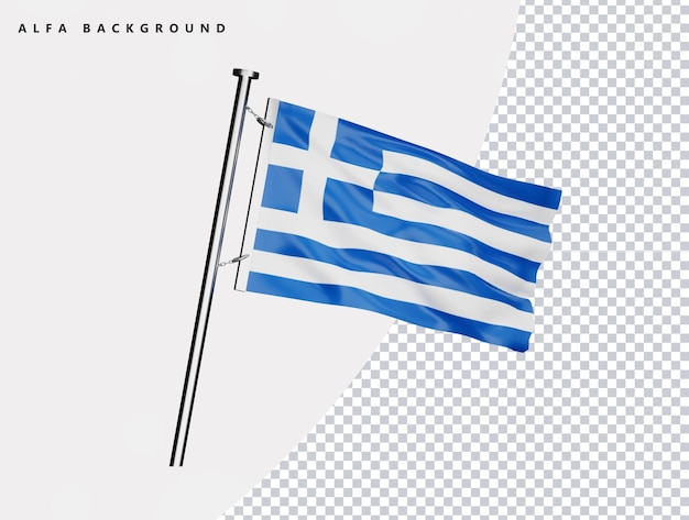 Flaga Grecji wysokiej jakości w realistycznym renderowaniu 3d