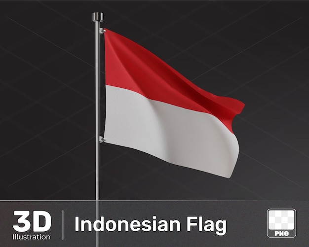 Flaga Indonezji 3d Render