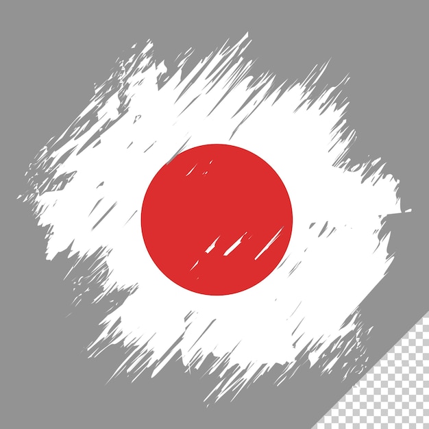 flaga japonii przezroczyste tło pędzel flaga japonii szablon projektu flagi akwarela pędzla