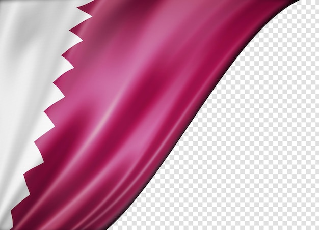 Flaga Kataru odizolowana na białym sztandarze