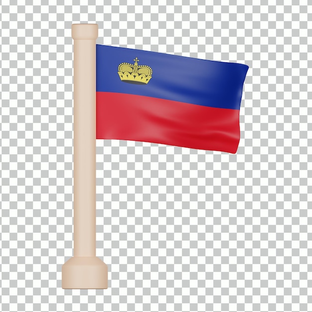 Flaga Liechtensteinu Ikona 3d