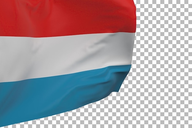 Flaga Luksemburga na białym tle. Macha transparent. Flaga narodowa luksemburga