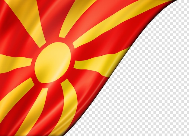 PSD flaga macedonii odizolowana na białym sztandarze