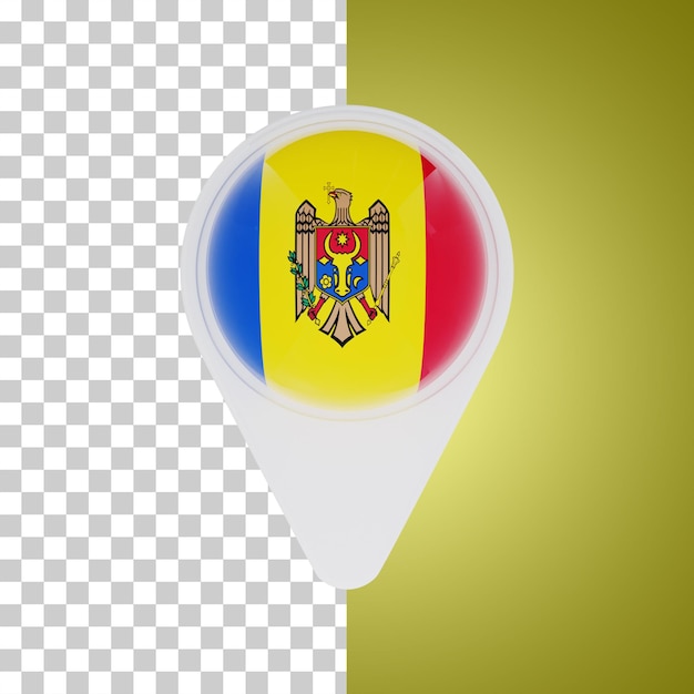 Flaga Mołdawii Pin Mapa Lokalizacji Ilustracja 3d