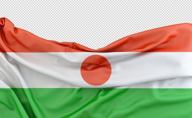 PSD flaga nigru odizolowana na białym tle z miejscem na kopię powyżej. renderowanie 3d