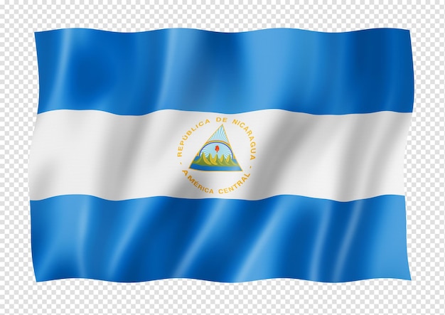 Flaga Nikaragui na białym tle