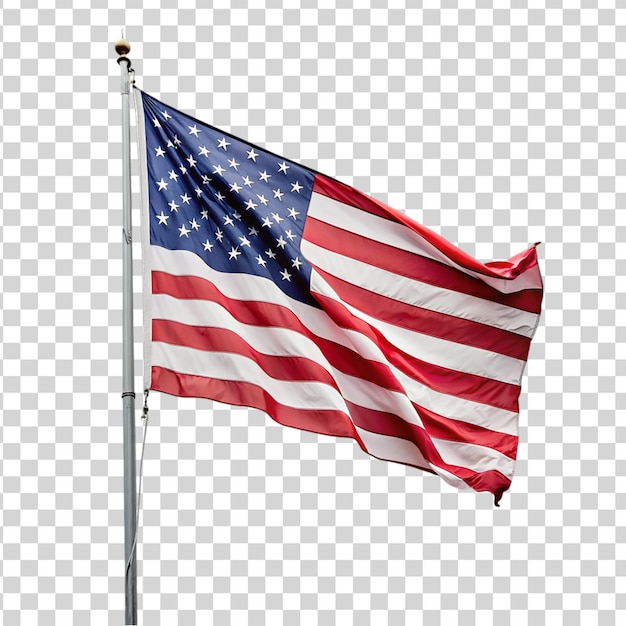 PSD flaga o tematyce patriotycznej machająca w wietrze izolowana na przezroczystym tle