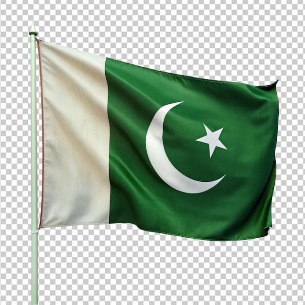 PSD flaga pakistanu na białym tle