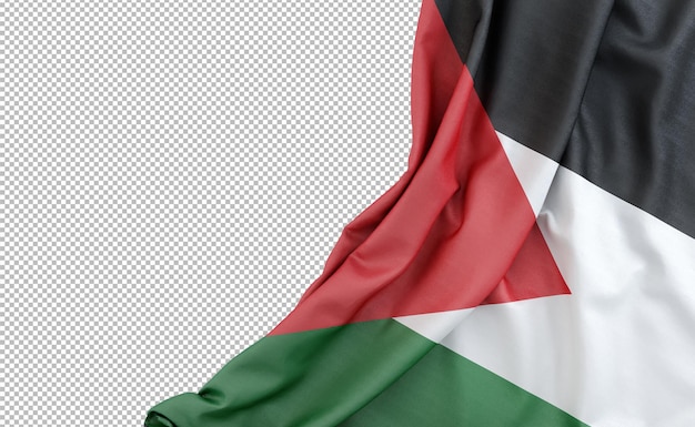 PSD flaga palestyny z pustą przestrzenią po lewej stronie izolowany rendering 3d