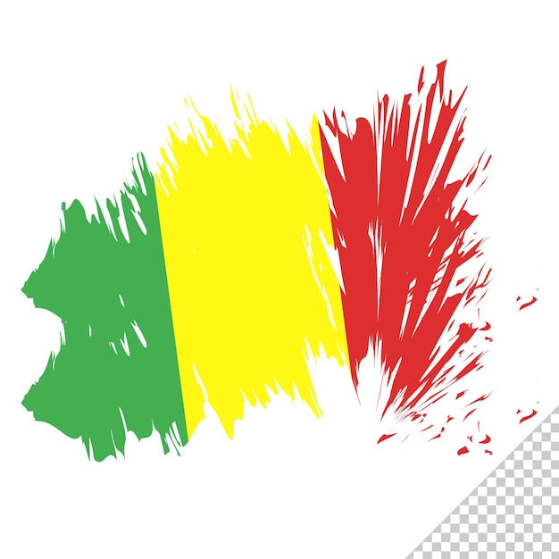 Flaga Pędzla Mali Przezroczyste Tło Pędzel Mali Akwarela Flaga Projekt Szablonu Element Plik Psd