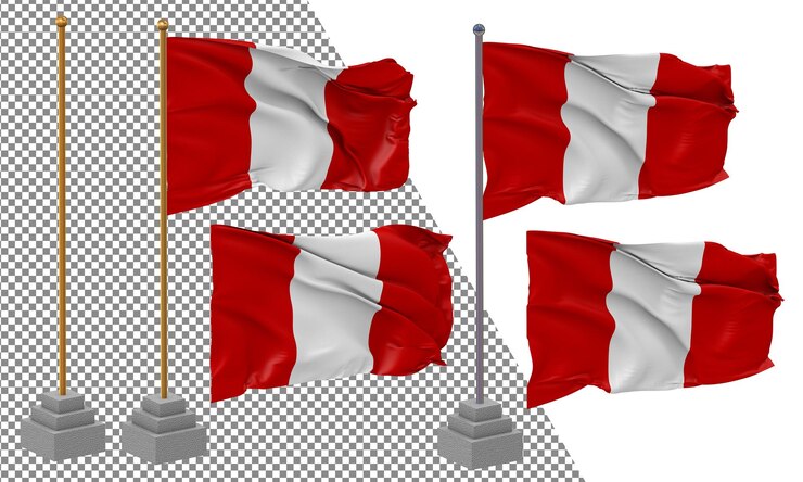 PSD flaga peru macha innym stylem z izolowanym słupem 3d rendering