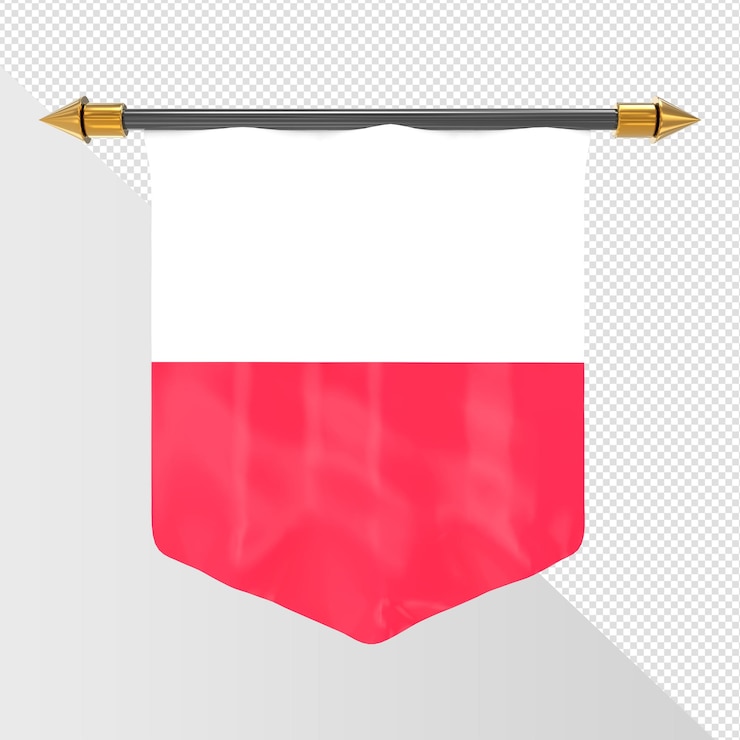 PSD flaga polski renderowania 3d