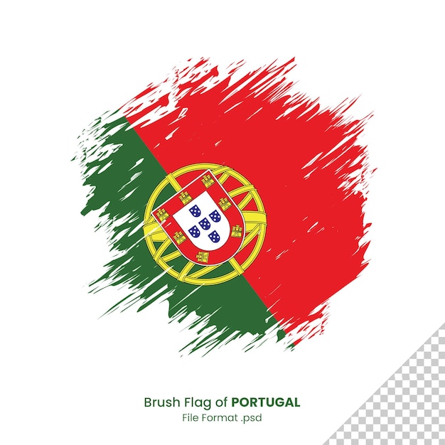 PSD flaga portugalii projekt obrysu pędzla edytowalny element w programie photoshop