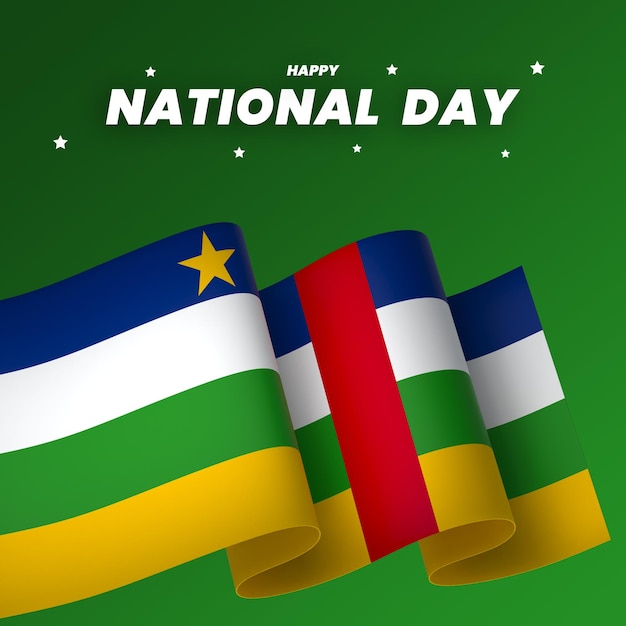 PSD flaga republiki środkowoafrykańskiej element projektu narodowego dnia niepodległości baner wstążka psd