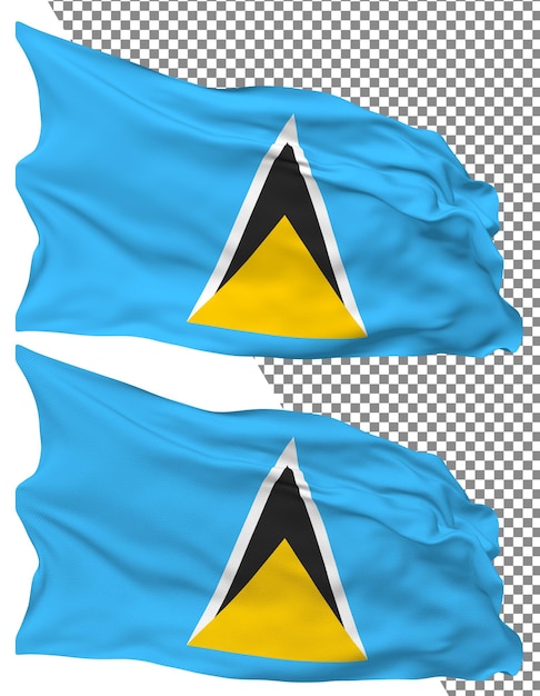 PSD flaga saint lucia fala izolowana zwykła tekstura uderzenia przezroczysty tło rendering 3d