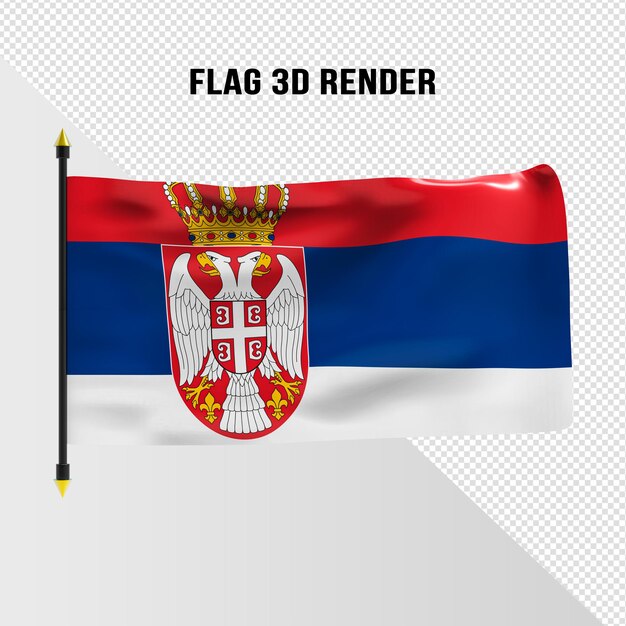 Flaga Serbii Renderowania 3d