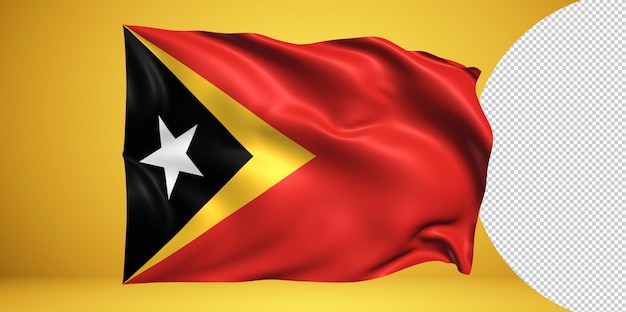 PSD flaga timoru wschodniego macha realistyczna na przezroczystym png