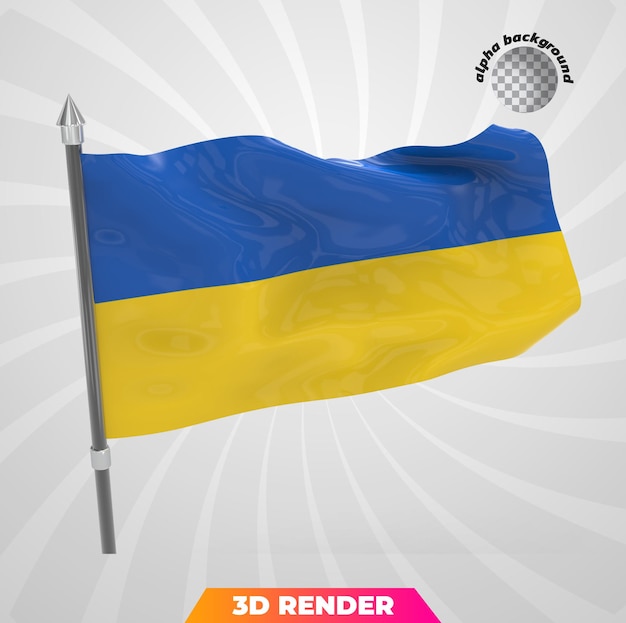 PSD flaga ukraińskiego projektu renderowania 3d