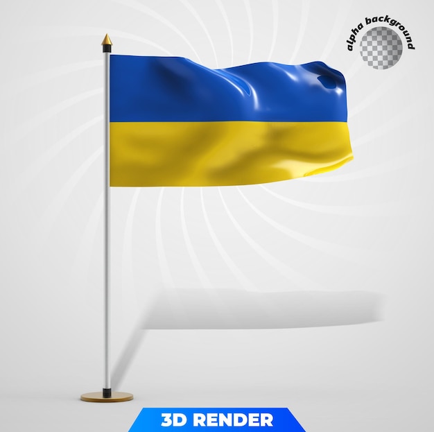 PSD flaga ukraińskiego renderowania 3d