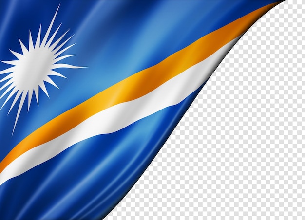 PSD flaga wysp marshalla odizolowana na białym sztandarze