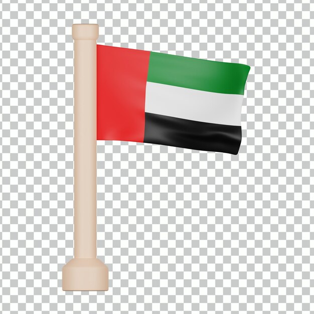 PSD flaga zjednoczonych emiratów arabskich ikona 3d