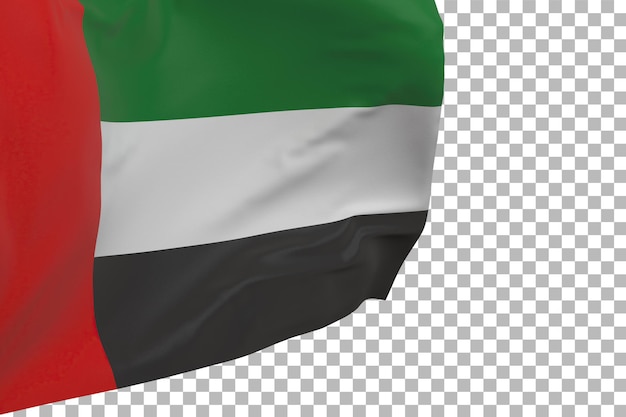 Flaga Zjednoczonych Emiratów Arabskich Na Białym Tle. Macha Transparent. Flaga Narodowa Zjednoczonej Arabii