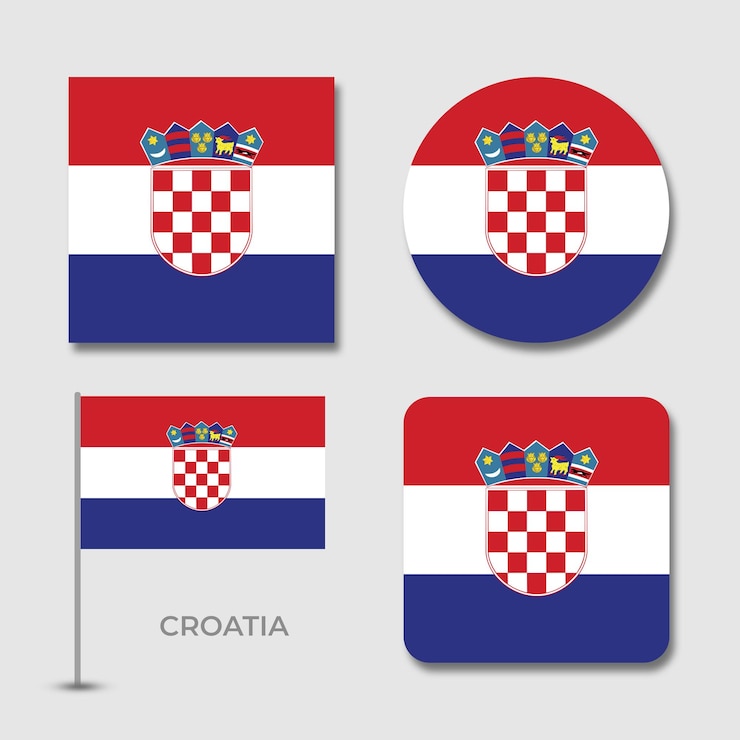 PSD flagi narodowe chorwacji szablon projektu scenografii plik psd