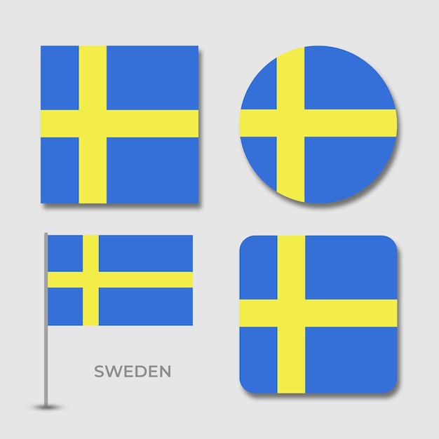 PSD flagi narodowe szwecji szablon projektu scenografii plik psd
