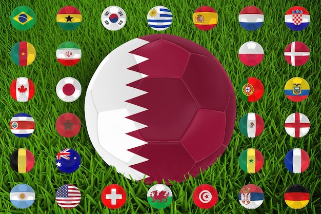 PSD flags football world cup