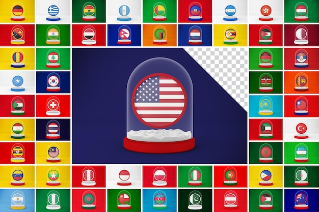 PSD flags globe