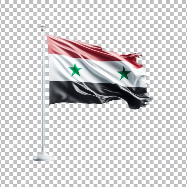 PSD flags of syria and painted on white background