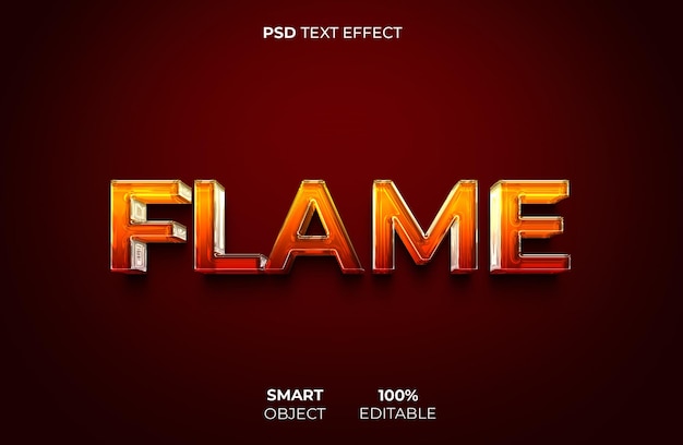 PSD flame 3d editable text effect