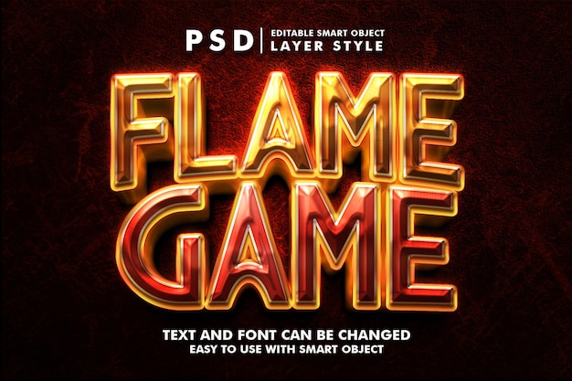 Flame Game bewerkbaar psd-teksteffect